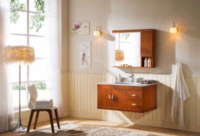 China OEM European Style High End Bathroom Vanities Brown Color Thailand Oak Wood for sale