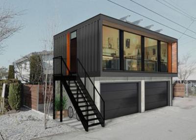 Китай 2 контейнера для перевозок этажа доработанных Prefab с трапом и гаражом в черном цвете продается