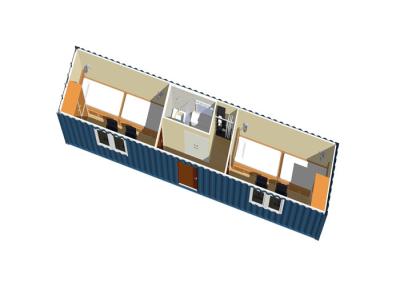 China Steel structure 2 Bedroom Modular Homes Flat Pack Houses for Labour Accommodation for sale