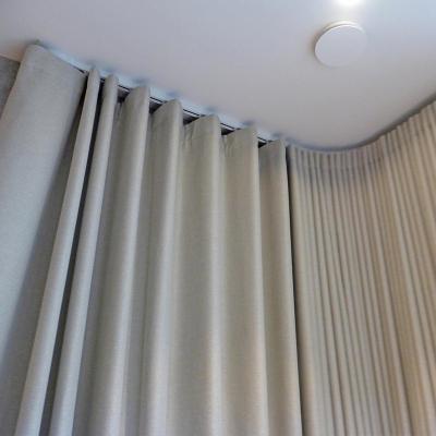 China Modern Smart Curtain Sliding Runners S Fold Rail Zwave Curtain Motor Automatic Electric Work With Tuya App Google Home Alexa for sale