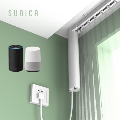 China Customized Modern Curtain Track Automatic Curtain Track with Google Alexa Tuya App Curtain Motor for sale