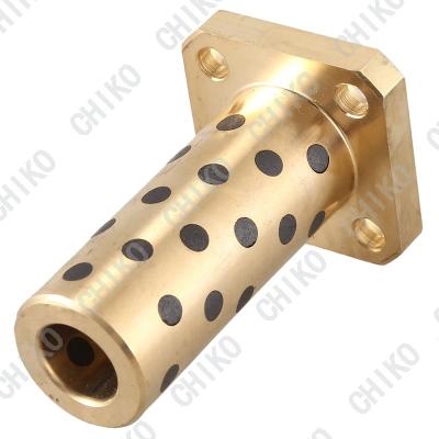 Cina Building Material Stores Inlaid Flange Guide Oilless Bush Linear Guide Bearing Self-lubricating Copper Bush Graphite Bronze Bushings Threaded Brass Bushing in vendita