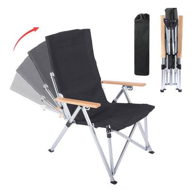 China Outdoor Adjustable Back Aluminum Frame Beach Picnic Easy Carry Extended Portable Folding Camping Chairs for sale