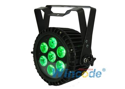 China Alta potencia LED Par Light Cuad Color 4 In1 RGBWA 7 X 10w Sonido activo para hotel en venta