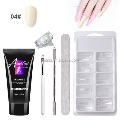 China Nail Art Beauty Hot Selling 30ml Paperless Fast Glue Nail Art Holder Painless Crystal Extension Glue Set for sale