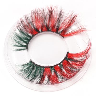 China Factory Wholesale 25mm Color Long Mink Eyelashes False Eyelashes 5D Sensitive Customizable Color Magnetic Eyelashes for sale