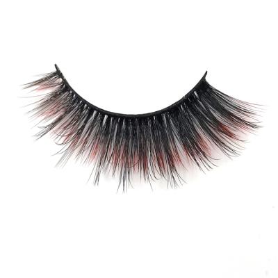 China New Customized Delicate Colored Extended Strip Wool False Eyelashes Color False Mink Eyelashes Full Lashes for sale