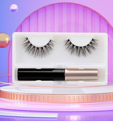 China New Natural Curl Magnet False Eyelashes Glue Invisible Free Rise Without Block Adsorption Magnetic Eyelashes Wholesale for sale