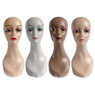 China With Realistic Wig Body Shoulder PVC Half Forming Adjustable Model Female Mannequin Head For Wig Display for sale