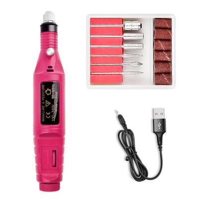 China Mini Professional Electric Nail Drill Bit USB Nail Bite Nail Drill Bit Portable Best Selling 15.8*2cm for sale