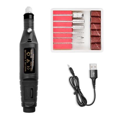 China Mini Professional Electric Nail Drill USB Nail Drill Bitten Nail Machine Portable Pedicure 15.8*2cm for sale