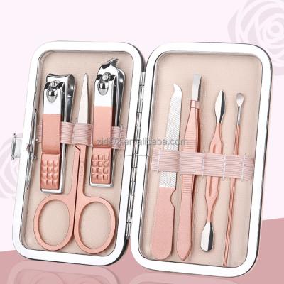 China Fundation Leather Box 7-12 Pieces Beauty Nail Tool Kit Manufacturers Gift Custom LOGO Nail Clippers Nail Clipper Set for sale