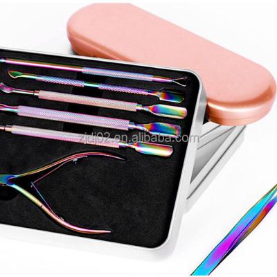 China Fundation Acne Needle Set Mounted Gold Head Beauty Tool Kit Colorful Titanium Straight Acne Removal Set Best for sale