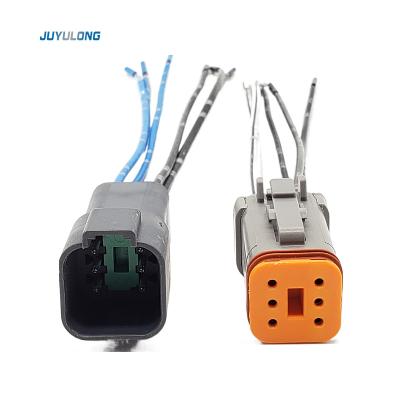 China JUYULONG Excavator Attachments Fit For Caterpillar CAT312B 320B Refueling Door Motor Six Motor Wire Harness Plug for sale