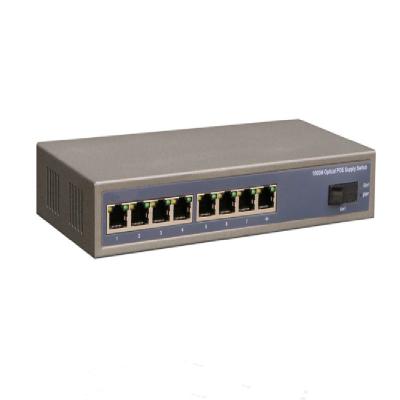 China LACP 48v 8 port gigabit poe switch with 1 fiber optic sc 1310nm A for sale