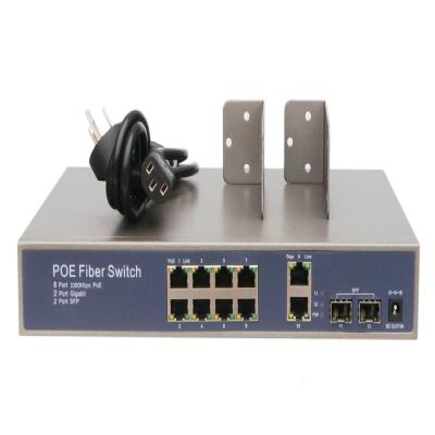 China LACP 12 port ethernet switch with 8 gigabit rj45 poe 2 1000m SFP 2 for sale