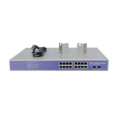 China LACP with 2 SFP 16 Way POE Switch 10 100 1000Mbps for 1080P HD IP Camera for sale