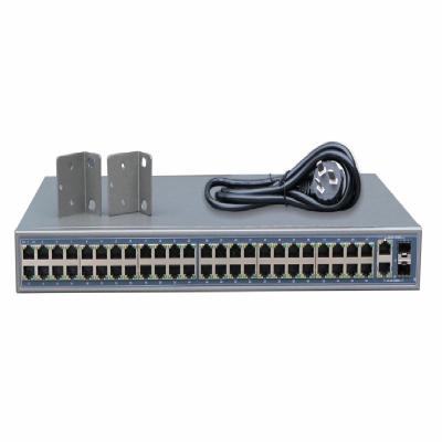 China LACP data networks unmanaged 48 port network switch with 2 gigabit sfp/rj45 combo uplink for sale