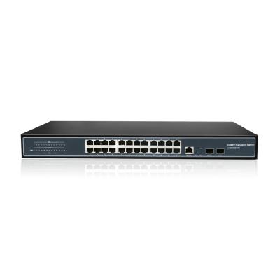 China LACP Factory Price OEM 24 10/100/1000Base-TX L2 Port Core Managed Switch with 2 Gigabit SFP 1 Console for sale