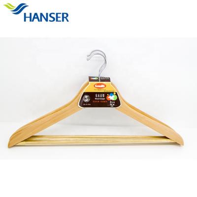 China Factory wholesale durable wooden 45cm hanger for suits for sale