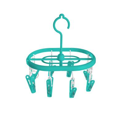 China Hanser DC-30 8Clips CLASSIC Plastic Clothes High Quality Outdoor Drying Rack Household Clothing Hanger For Sock, Pants, Lingerie for sale