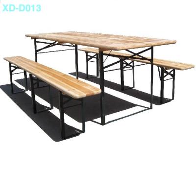 China D013.227 Rustic High Quality Folding Table With Benches Garden Furniture Beer Wood Table Wooden Garden Bench for sale