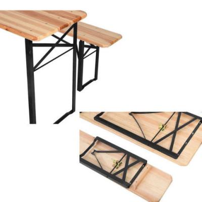 China Outdoor set D009.175 wooden beer table set outdoor beer set for sale