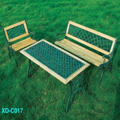 China Durable Picnic Table Set Outdoor Furniture Iron Table Steel Garden Bench Dining Set for sale