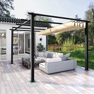 China Weather Resistant Outdoor Gazebo A002 Ourdoor Retractable Pergola With Sun Shade Canopy Gazebo for sale