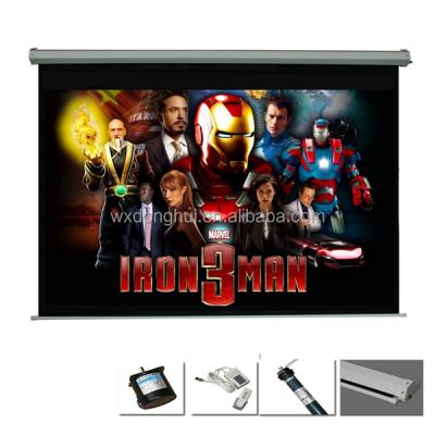 China Excellent visual effect motorized projection screen/electric projector screen+remote contral for sale