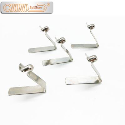 China Apartment ; Leaf ; Custom Spring Plate Spring Button Steel Staple Button Clip for sale