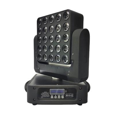 China Stage 25 pcs RGBW 4 in1 led head moving light DMX512 pixel control led matrix light stage moving head light for sale