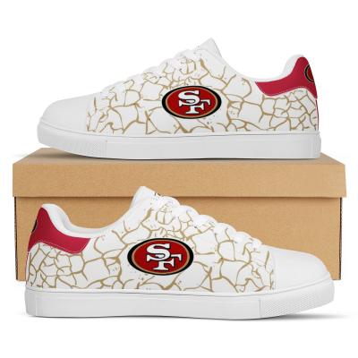 China 2021 Custom Wholesale Fashion Trend NFL 49ers Football Fans Casual Sneakers Team Logo Soccer Sports Ads Shoes for sale