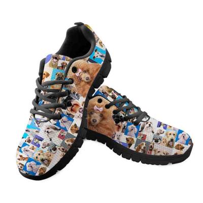 China New Fashion Custom Logo Dog Image Printed Men Light Weight Flat Sports Durable Sneakers And Hot Selling Shoes for sale