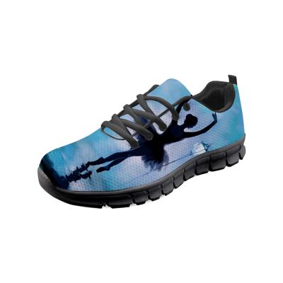 China LOGO Printed Breathable Summer Running Lightweight Lace Up Walking Flat Sneakers For Women for sale