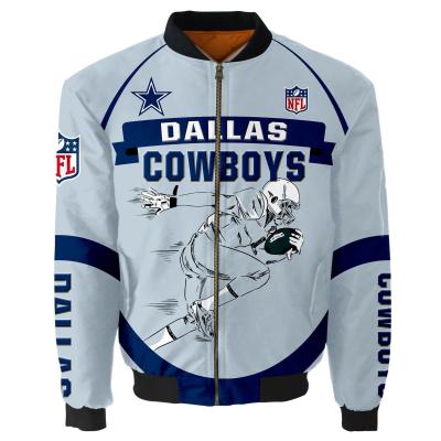 China QUICK DRY NFL 32 Teams Wholesale 1 Moq Drop Shipping Men's Outdoor Jackets White Bomber Jacket For Men for sale