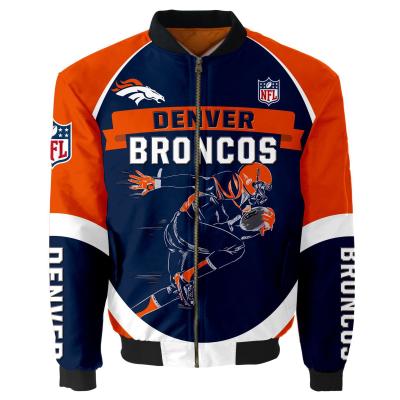 China QUICK DRY NFL Broncos 32 Teams Wholesale 1 Moq Drop Shipping Men's Outdoor Jackets White Bomber Jacket For Men for sale