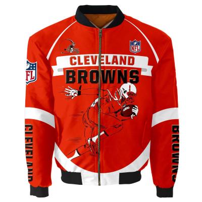 China QUICK DRY NFL Browns 32 Teams Outdoor Jackets Wholesale 1 Moq Drop Shipping Mens Jacket White Bomber Jacket For Men for sale