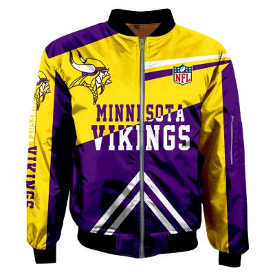 China QUICK DRY NFL Vikings 32 Teams Outdoor Jackets Wholesale 1 Moq Drop Shipping Mens Jacket White Bomber Jacket For Men for sale