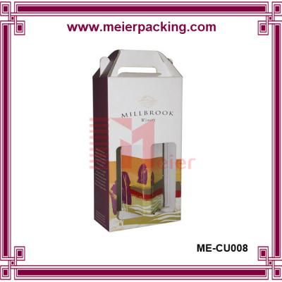 China Flute corrugated d2 bottle wine carrier box/Printed wine carton box for sale ME-CU008 for sale