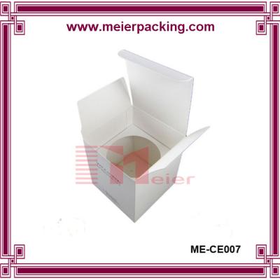 China White paper board candle box/Custom cube candle paper box with paper insert ME-CE007 for sale