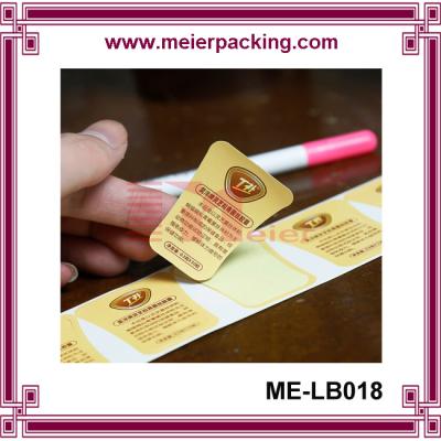 China Kraft paper adhesive label sticker/Custom art paper sticker/T-shape medicine label sticker ME-LB018 for sale