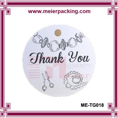 China Round Shape Paper Jewelry Hang tag/Garment Clothing Tag/Thank You Gift Paper Tag  ME-TG018 for sale