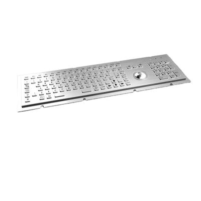 China Waterproof New Stainless Steel Trackball Metal Stainless Steel Kiosk Keyboard for sale