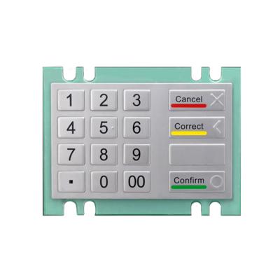 China Mini 16 Key Stainless Steel Metal Numeric Keypad For Kiosk for sale