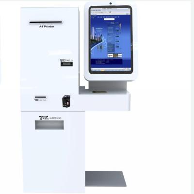 China Cash Payment Kiosk Cash Acceptor and Dispenser Payment KIOSK with Big Size Touch Screen and A4 Laser Printer for sale