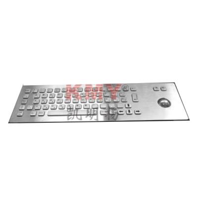 China 304 Stainless Steel Anti-vandal Industrial PC Panel Mounted Metal Keyboard With Trackball for sale