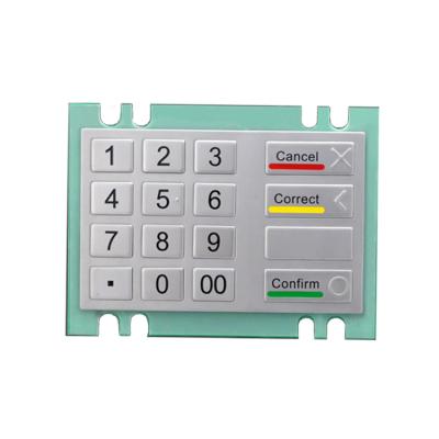 China 4x4 metal matrix metal pinpad PCI 4.0 RS232 USB EPP RS232 USB stainless steel ATM metal keypad for sale