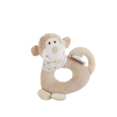 China Plush Ready to Board EN71 Early Teaching Tools Monkey Cotton Activity Toys Ring Baby Chew Toy Baby Teether Baby Gift Animal Set for sale