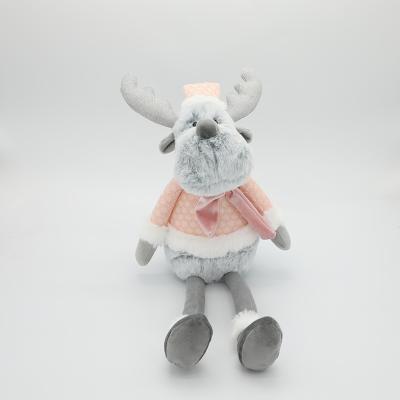 China Cute Stuffed Plush Deer Dolls For Christmas muneca muneca cute plush doll Jolie de ciervo de Navidad Noel deer en plush for sale